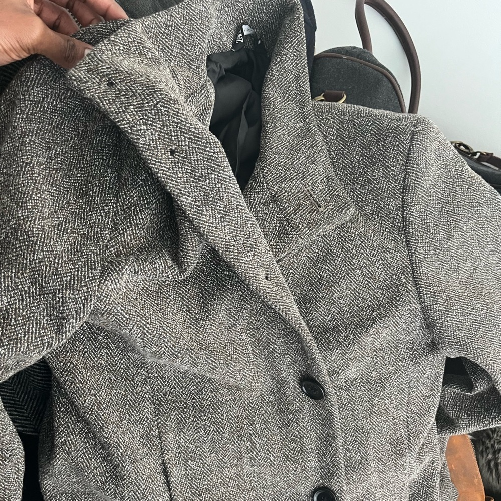 Mens zara pea coat Small textured material